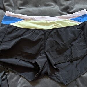 lululemon athletica Black and Blue Athletic Shorts